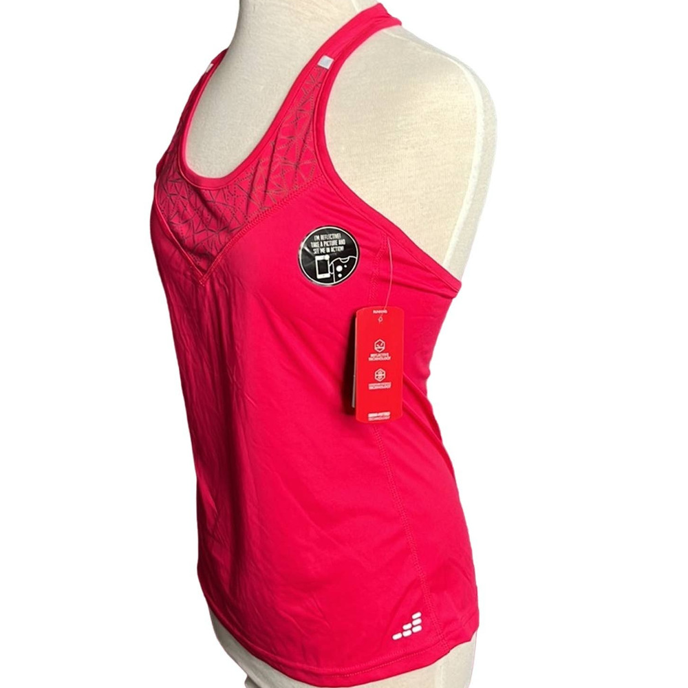 BCG Racer Back Women's Running Reflective Pieced Racer Bright Rose Small
